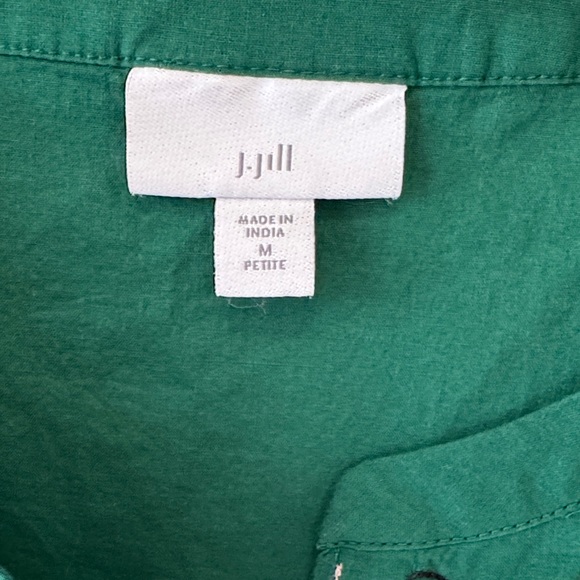 J. Jill Embroidered Green Floral Women's Tunic Top - Picture 2 of 11